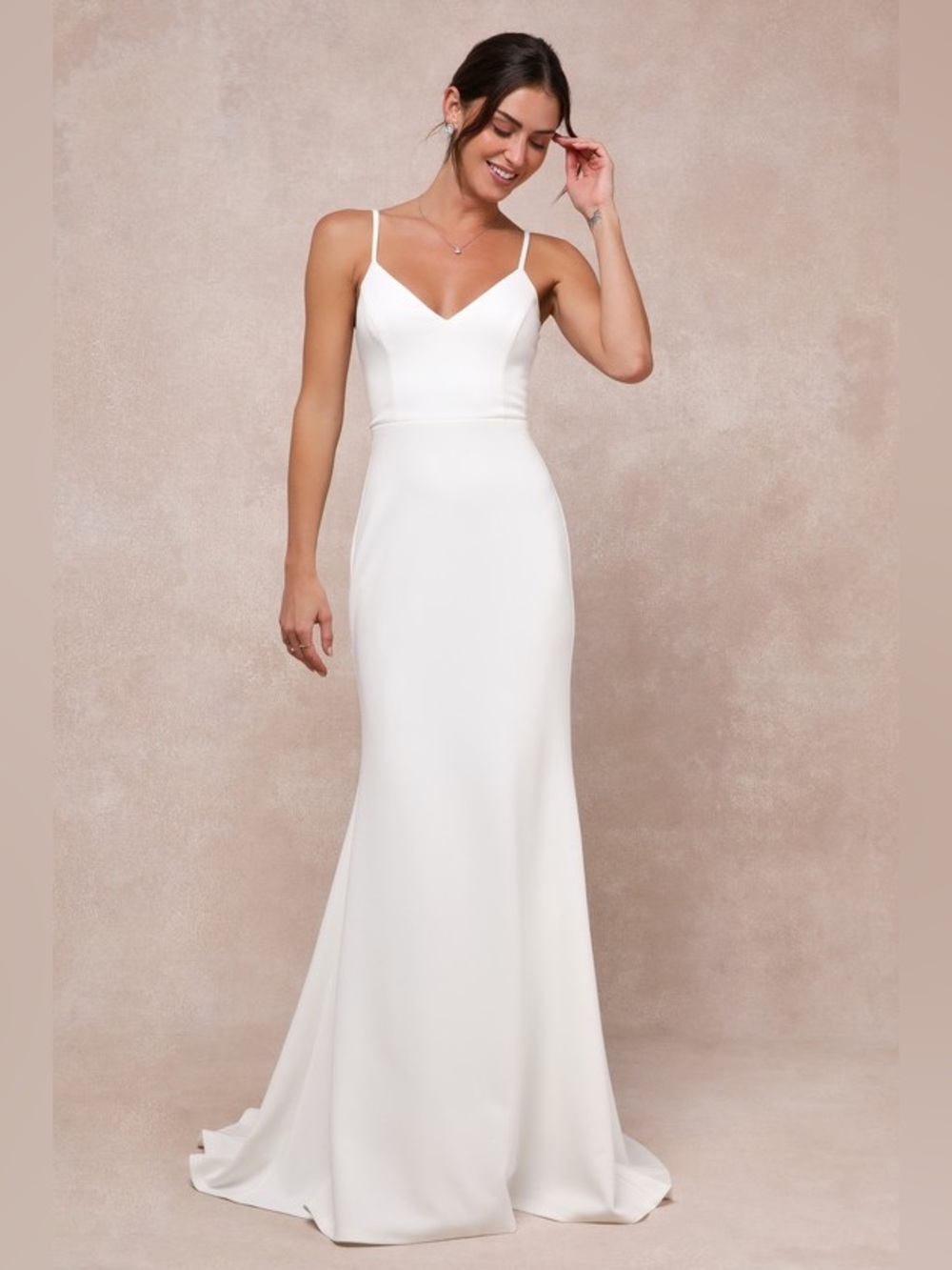 Lulus Feeling of Forever White Sleeveless Mermaid Maxi Dress Size 1X NWT